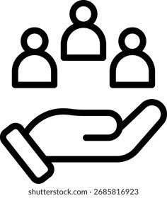 Design de vetor de ícone de linha de clientes