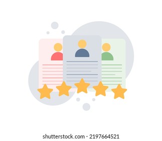 Revisión del cliente, comentarios del cliente, comentarios del usuario o nivel de satisfacción. Ilustración del vector