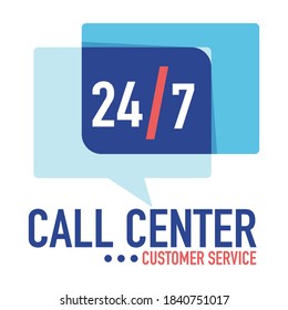 Clients support online, hotline call center 24 7. Banner with chatting box and inscription. Consultation or helpdesk with assistance. Communication in internet with operator, marketing vector in flat