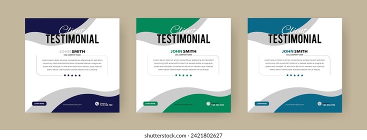 Banner de diseño de comentarios testimoniales de los clientes