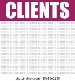 clients word, vector business concept background