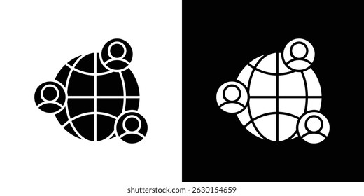 Clients worldwide icon concept, vector illustration