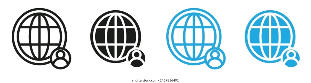 Clients worldwide icon mark in filled style