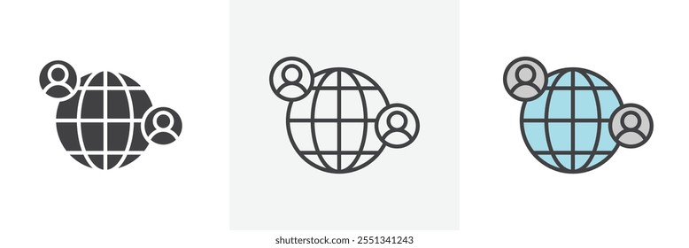 Clients worldwide icon pack. Vector illustration. EPS10