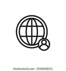 Clients worldwide icon Symbol mark in Outline style