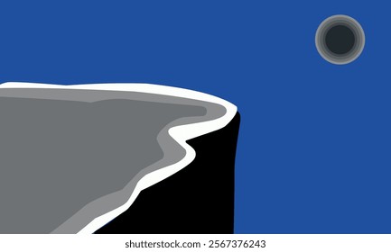 A cliff background with blue