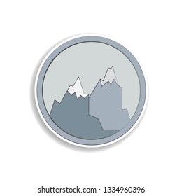 Cliff colored in circle icon. Element of colored landscape in circle icon for mobile concept and web apps. Colored Cliff can be used for web and mobile on white bakgorund