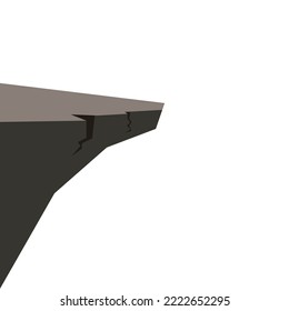 Cliff edge vector with crack