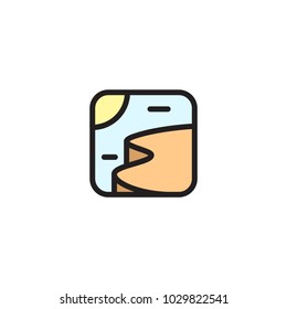 Cliff environment app icon illustration vector isolated, 