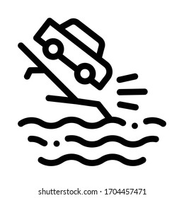 cliff flying car icon vector. cliff flying car sign. isolated contour symbol illustration