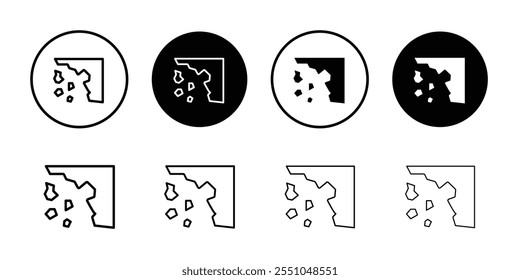 Cliff icon Black and white outline vector