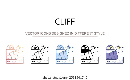 Cliff icon design with white background stock illustration