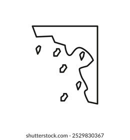 Cliff icon flat line symbol set.