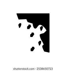 Symbol für Klippe, flache Linie, Symbolsatz.