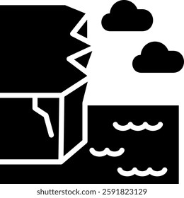 Cliff Icon Glyph Vector Illustration