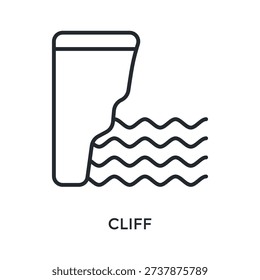Cliff Icon Outline Style. Vector Illustration For Graphic Design