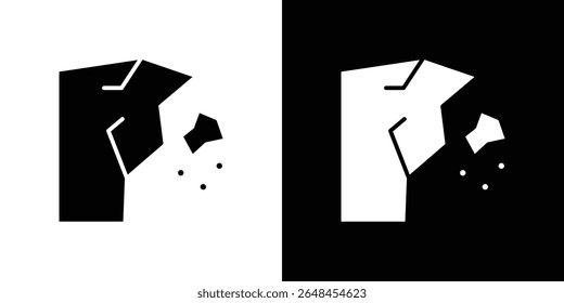 Cliff icon symbol collection. Flat vector stock illustration.