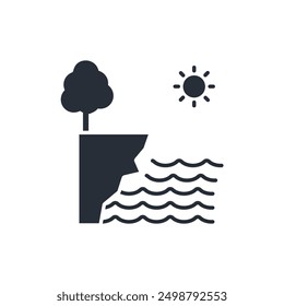 cliff icon. vector.Editable stroke.linear style sign for use web design,logo.Symbol illustration.