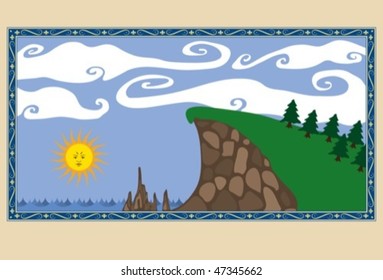 cliff scenery at day light