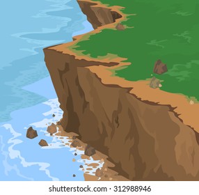 Cliff Seascape Vector Nature Background