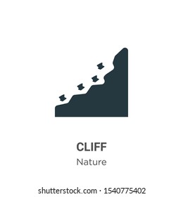 Cliff vector icon on white background. Flat vector cliff icon symbol sign from modern nature collection for mobile concept and web apps design.