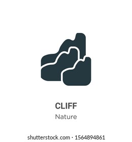 Cliff vector icon on white background. Flat vector cliff icon symbol sign from modern nature collection for mobile concept and web apps design.