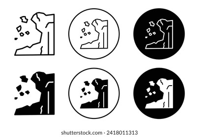 Cliff vector icon set collection. Cliff Outline flat Icon.