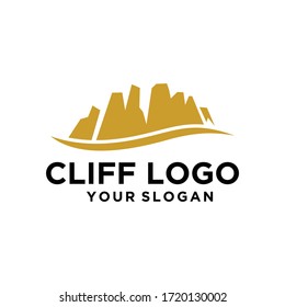 Cliff Vector Logo Design Graphic Template