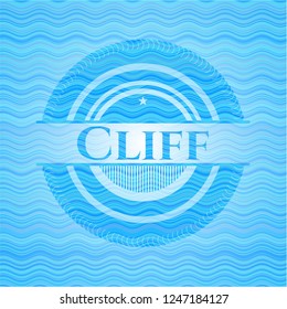 Cliff water wave representation style emblem.