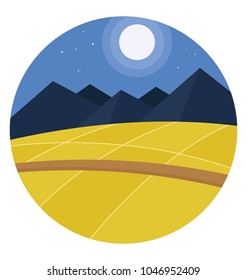 
Cliffs landscape with night time view 
