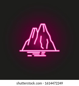 cliffs neon style icon. Simple thin line, outline vector of landspace icons for ui and ux, website or mobile application