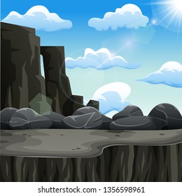The cliffs on a sunny day