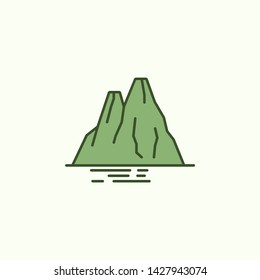 cliffs with simple color element icon