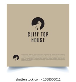 Cliffside Home Silhouette Vectors Logo