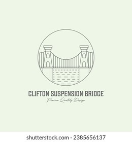 clifton suspension bridge minimalist logo design line art illustration creative united kingdom English icon