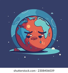 Climat change  concept, flat vctor illustration 