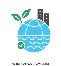 Climate adaptation color flat icon. Isolated element. Editable stroke.