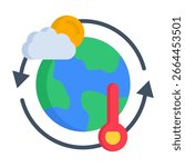 Climate Adaptation Icon Flat Style Vector Illustration