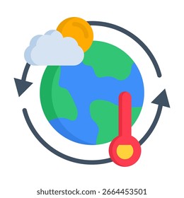 Vektorgrafik mit flachem Stil für das Symbol der Klimaanpassung