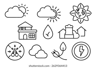 climate adaptation line art for agricultural transformation
