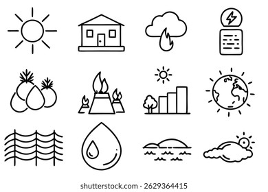climate adaptation line art in coastal city planning