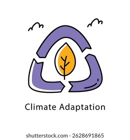 Climate Adaptation vector Filled Outline Style Icon. Eps 10 File