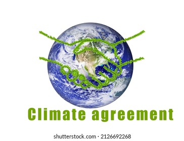 Climate agreement. Pollution reduction policy, waste sorting and recycling. Co2 reduction, greenhouse effect, pollutant pollution, plastic damage to nature. Agreement of the Nations.