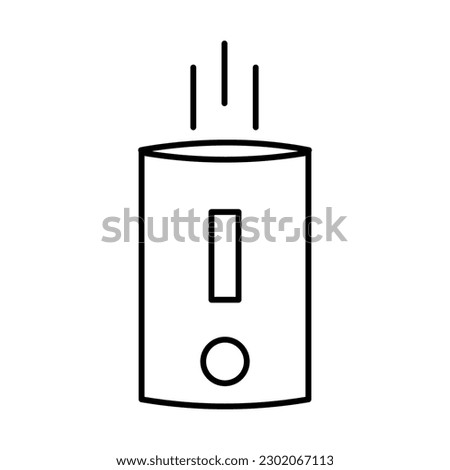 Climate air purifier outline vector. Air purifier filter virus and dust particle into clean air, stay safe. Air cleaning and humidifying devise for the house. Good for banner, advertising, poster