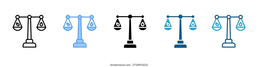 Conjunto de iconos de equilibrio climático colección de estilos múltiples