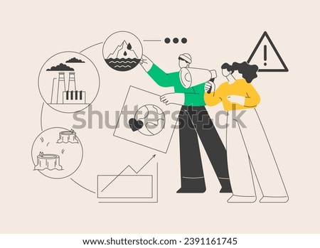Climate change abstract concept vector illustration. Environmental activist demonstration, global warming report, weather, climatic condition change cause, greenhouse effect abstract metaphor.
