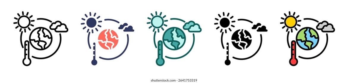 Climate Change Action Icon Multiple Vector Illustration