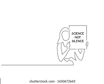 Climate change activist isolated line drawing, vector illustration design. Activism collection.