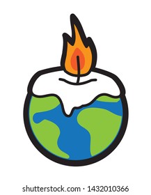 Climate Change awareness vector icon