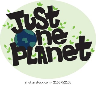 Climate change banner. Just one planet vector.